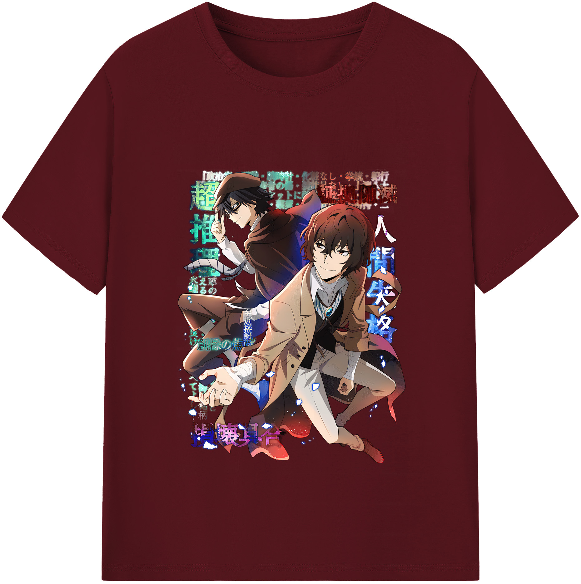 （画像用） 文豪ストレイドッグス Bungo Stray Dogs 綿100％半袖Tシャツ（フロントプリント）
